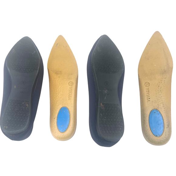 VIVAIA Aria 5° Navy Knit Pointed Toe Flats EU 43 Eco-Friendly Washable - Picture 11 of 16
